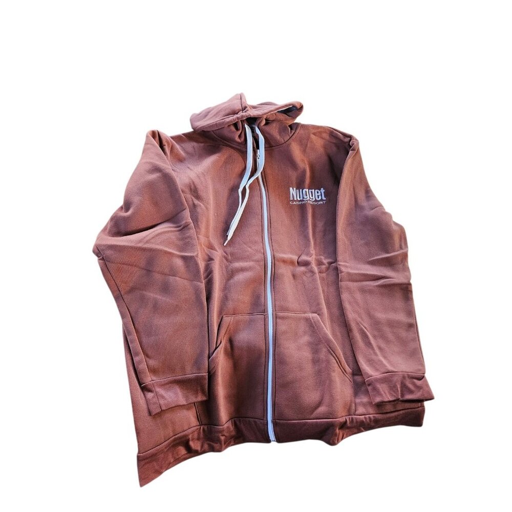 NUGGET Resort RENO Nevada Hoodie Jacket Brown Casino XL